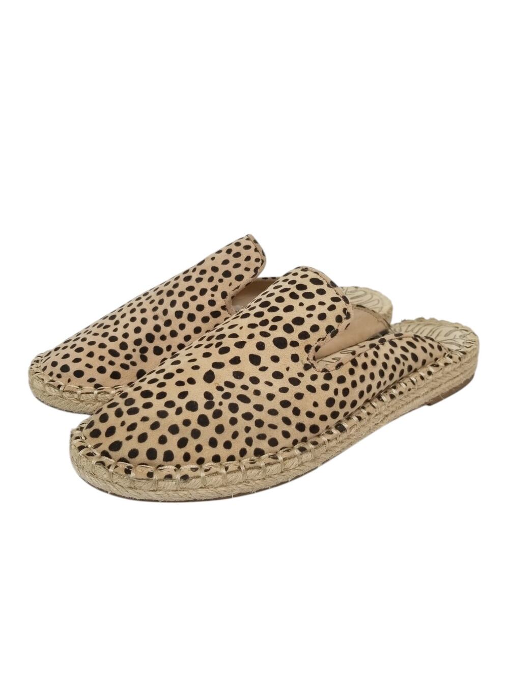 dv by Dolce Vita Women's Animal Print Spotted Mule Espadrilles Tan Brown Size 8